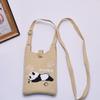 2024 Bolsa de Mão Mini de Tricô Guofeng Panda Bolsa de Celular Fashion Guofeng Bolsa de Ombro Bolsa Casual Versátil