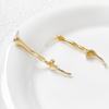 Aretes barrocos irregulares de lava con color chapado en oro de 18k, oro real, soporte para perlas, aretes hechos a mano DIY, accesorios para aretes