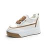 Zapatos Blancos para Mujer 2025 Primavera y Verano Nuevo Estilo Altura Interior con Velcro Cuero Genuino Malla Transpirable Zapatos de Mujer de Suela Gruesa Zapatos Casuales