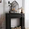 Gabinete Decorativo Negro para Chimenea para Sala de Estar, Interior del Hogar, Exhibición de Bodas, Divisor Estrecho de Madera Maciza para Entrada, Gabinete Estrecho Vintage Francés