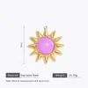 Colgante de Flor de Sol de Acero Inoxidable Colgante de Piedra Pegajosa Forma de Sol Accesorios para Pulsera Collar DIY Joyería