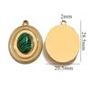 Pingente oval de pedra natural de aço inoxidável, pingente de luxo com luz de nicho, acessórios de aço titânio faça você mesmo, europeu e americano, pingente