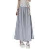 Pantalones plisados de seda de hielo de pierna ancha para mujer, verano, cintura alta, caída, corte slim A, vestido midi, estilo holgado y relajado, Yamamoto culote