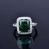 Anillo de princesa de alta calidad con diamante cuadrado brillante, flor de hielo rota, lujo incrustado con diamante importado de alto carbono, flor de hielo brillante de litio púrpura, corte, femenino