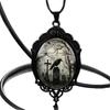 Estilo Gótico Vintage Castillo Murciélago Cuervo Cruz Sangre Gato Negro Iglesia Cementerio Vampiro Collar Vintage