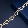 Cadena de Pierna Hueca con Forma de Corazón y Diamantes Completos de Lujo Ligero para Mujer, Cadena Sexy para Muslo con Pedrería Dorada, Accesorio de Cadena Corporal para Fiesta de Chica Atrevida