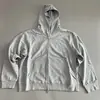 Sudadera con capucha y cremallera estilo americano de felpa pesada, chaqueta cárdigan informal de color liso para mujer, nueva colección de otoño, corte holgado