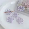 Flor de Cinco Pétalos Hueca Chapada en UV Color Degradado Acrílico Joyería DIY Agujero Vertical Cuentas Materiales para Bolígrafos