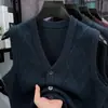 Cárdigan de punto sin mangas para hombre de primavera y otoño, para papá, chaleco, suéter para hombre mayor, ropa de hombre, chaqueta chaleco de abuelo