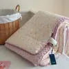 Touca de Algodão Pequena Floral Estilo Coreano Colcha de Gaze Colcha de Inverno Colcha de Primavera e Outono Acolchoada Veludo Acalmador para Bebê Colcha de Renda
