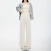 Calça de maternidade para outono, tamanho grande, com suporte para a barriga, calça de perna larga reta, calça longa macia casual, não restritiva durante a gravidez, moda gestante