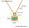 Collar Colgante Cuadrado de Perla de Agua Dulce Azul Turquesa Natural de Ensueño Anillo Pendientes Conjunto de Acero Inoxidable Exquisito de Lujo