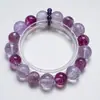 Pulsera de Cristal Natural Lavanda Hecha a Mano para Mujer, Nuevo Estilo Versátil, Pulsera Iluminadora de Piel al por Mayor