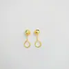 Brincos de laser dourados do Vietnã para mulheres, nova moda, simples, com 9 pinos, brinco de temperamento, brincos de ervilha lisos, atacado