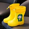 Botas de Lluvia para Niños, Botas de Lluvia Impermeables para Niños, Botas de Agua Ligeras Antideslizantes para Bebés Niñas, Zapatos de Agua de Dinosaurio para Niños de 1 a 8 Años
