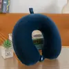 Almohada de Espuma Viscoelástica de Color Sólido en Forma de U, Almohada Redonda de Viaje para el Cuello, Almohada de Espuma Viscoelástica en Forma de U al por Mayor con Impresión de Logo