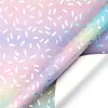 Amazon Fiesta de Cumpleaños Regalo Papel de Regalo Día de San Valentín Gradiente Brillante Papel Aluminizado Laminado Rollo de Papel Tamaño Grande