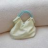 46192 Bolso de Mano Bordado de Flores Delgado de Verano para el Trabajo Bolso de Lona Artístico para Salir Bolso Tote