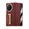 Adecuado para Funda de Teléfono Móvil Honor Magicv6, Soporte con Correa para la Muñeca, Cubierta Flip con Ventana Inteligente Dos en Uno, Succión Magnética, Galvanizado, Anticaídas