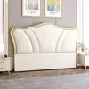 Cabeceira de madeira maciça, encosto macio moderno de luxo leve, estilo princesa famoso na internet, painel de cabeceira simples de piso ultrafino