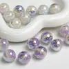 Dingyi 16mm Pintura a Óleo Lua Fria Pérola Noturna Banhada Resina Degradê Furo Passante Contas Soltas DIY Corrente de Celular Acessórios de Joias