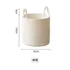 Cesta para Ropa Sucia de Cuerda de Algodón Tejida con Asas Cesta de Almacenamiento de Ropa Cubo de Almacenamiento para Peluches Cesta de Almacenamiento Cesto de Lavandería