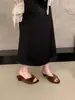 Primeiro Encontro Estilo Ji Preguiçoso Sandália Aberta Plataforma Pelo Chinelo Feminino 2026 Novo Outono Quente Versátil Sapatos de Pelo