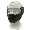 Capacete Tático FAST Máscara Facial Meia Face Adaptável a Trilhos Máscara Protetora Tática para Exterior Máscara de Trilho Dividido