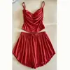 Pijama de Algodón Modal para Mujer Verano con Sujetador Incorporado Tirantes Sexy Shorts Conjunto de Dos Piezas Nuevo Estilo Pura Pasión Ropa de Casa