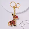Aleación de Joyería Pedrería Ciervo Jirafa Llavero de Coche Colgante de Animal Accesorios para Bolsos de Mujer Llavero Pequeño Regalo