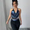 Exportación Transfronteriza Amazon Ebay Verano Sexy Estilo Europeo y Americano Tirantes Malla Halter Chaleco para Mujer