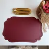Jogos Americanos de Couro Personalizados Estilo Europeu Estilo Francês Formato Irregular Tapetes Termo-Isolantes Impermeáveis e à Prova de Óleo Tapetes para Mesa de Jantar Ocidental Tapetes para Decoração de Casa