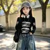 Conjunto de Primavera e Outono para Meninas 2026 Estilo Coreano Novo Roupa Curta Base Jeans Crianças de Tamanho Médio e Grande Primavera e Outono Jazz Tendência Roupa Cool