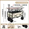2024 Novo Trailer ao ar livre Dobrável Camp Car Shopping Camping Camp Trolley Stall Pequeno Empurrar e Puxar Caminhão