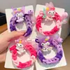 Elástico de Cabelo Trançado Kuromi Elástico de Borracha Melody Laço de Cabelo Desenho Animado Menina Jardim de Infância Elástico de Cabelo Fofo Infantil para Rabo de Cavalo