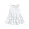 Vestido para Niñas, Nuevo Estilo de Verano, Dulce Vestido de Princesa para Bebés, Elegante Vestido de Pastel con Cuello de Muñeca, Vestido Chaleco para Niños
