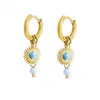 Pendientes Colgantes de Piedra Natural Estilo Ins Transfronterizos Pendientes Versátiles Nuevos Otoño e Invierno Europeos y Americanos Pendientes de Turquesa Azul Oro de 18K para Mujer