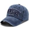 Boné de beisebol bordado com letras da AliExpress Hot Hat, novo boné de pano lavado para primavera e outono
