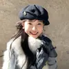 Sombrero Bowler de Alta Calidad de Doble Uso para Mujer, Boina Octogonal de Lana para Invierno, Hace que la Cara Parezca Más Pequeña