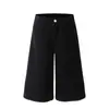 2025 Verano Nuevo Americano Retro Color Sólido Pantalones Casuales Pantalones de Sudor Shorts Unisex Fluidos Pierna Ancha Pantalones Cortos