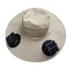 Sombrero de Sol con Ventilador Solar de Ala Ancha para Hombres Verano Pesca al Aire Libre Sombrero de Protección Solar Anti-UV Sombrero de Montañismo para Mujeres