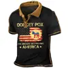 2026 Amazon Comércio Exterior Transfronteiriço Nova Camisa Polo Masculina Estilo Europeu e Americano Camiseta com Estampa 3D Manga Curta Top