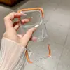 Funda Cuadrada de Color Contrastante para Teléfono Adecuada para Apple 17Promax Estilo Ins Simple 16/15 Transparente 15Pro Anti-Caídas 17