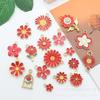 Accesorios de bricolaje Serie Roja Material de aleación Flor clásica Ins Pendientes Pulsera Llavero Colgante