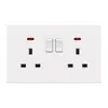 Tipo 86 Estándar Europeo Estándar Británico Enchufe Británico de 13A Piel Blanca Tipo 146 Panel de Enchufe de Interruptor para Cocina Exclusivamente para Exportación