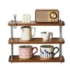 Novo rack de armazenamento de três níveis para cozinha, rack de café, prateleira para mesa de escritório, organizador de mesa, pequena estante, rack para xícaras e conjunto de chá