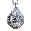 Colgante de pavo real vintage de doble cara de plata pura 999 cadena de suéter para mujer collar largo de plata esterlina colgante colgante de plata esterlina