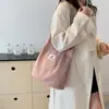 Bolsa Tote Nova Estilo Coreano da Moda para Mulheres, Bolsa de Ombro Artística de Veludo de Grande Capacidade, Bolsa de Ombro Versátil Casual de Cor Sólida para Mulheres
