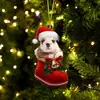 Nuevos Calcetines de Navidad 2022 Perro de Navidad Árbol de Navidad Decoraciones Colgantes Adornos para Coche Decoraciones para el Hogar Fragancia
