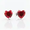 Nuevos Pendientes Panjia Chapados en Plata con Forma de Corazón Rojo de Nicho Pendientes de Corazón Rojo de Lujo Ligero de Moda Regalo de San Valentín para Mujeres